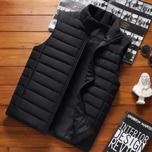 Advbridge Men&#39; Sleeveless Vest Jackets Winter Fashion Male Cotton-Padded Vest Coats Men Stand Collar Warm Waistcoats Clothing 5XL