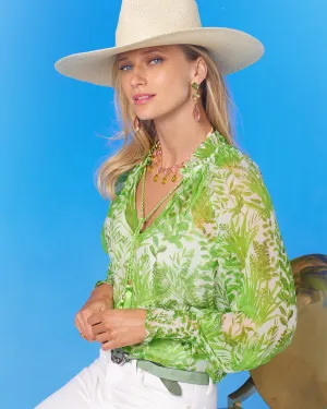 Artemisia Chiffon Blouse in Delicate Greenery