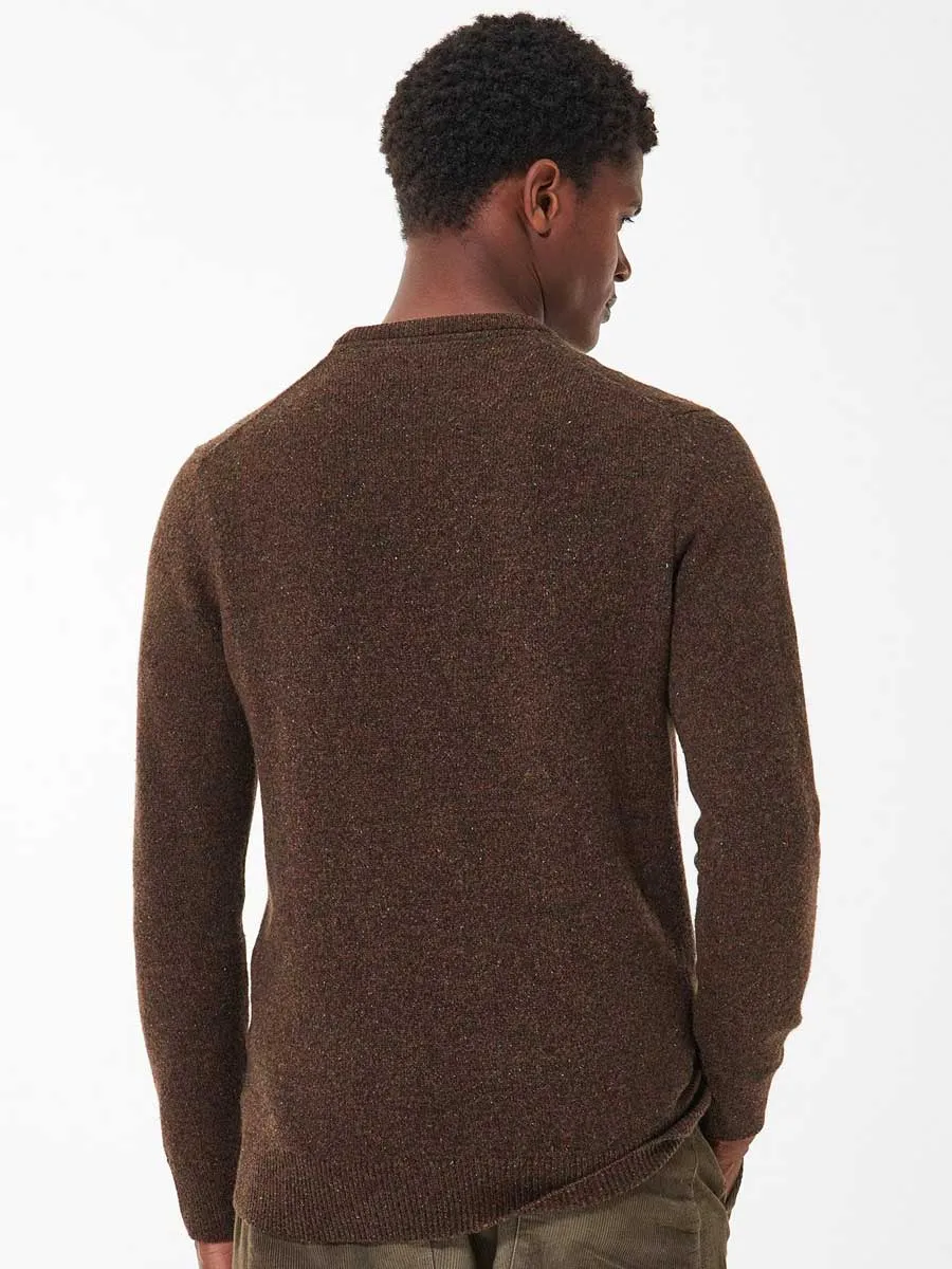 BARBOUR Tisbury Lambswool Crew Neck Pullover - Mens - Dark Sand