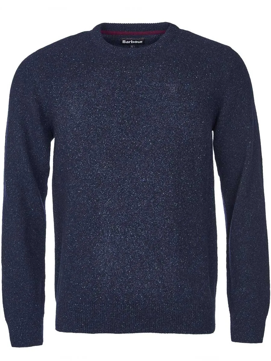 BARBOUR Tisbury Lambswool Crew Neck Pullover - Mens - Navy