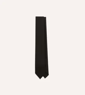 Black Super Fine Merino Wool Self Tipped Tie