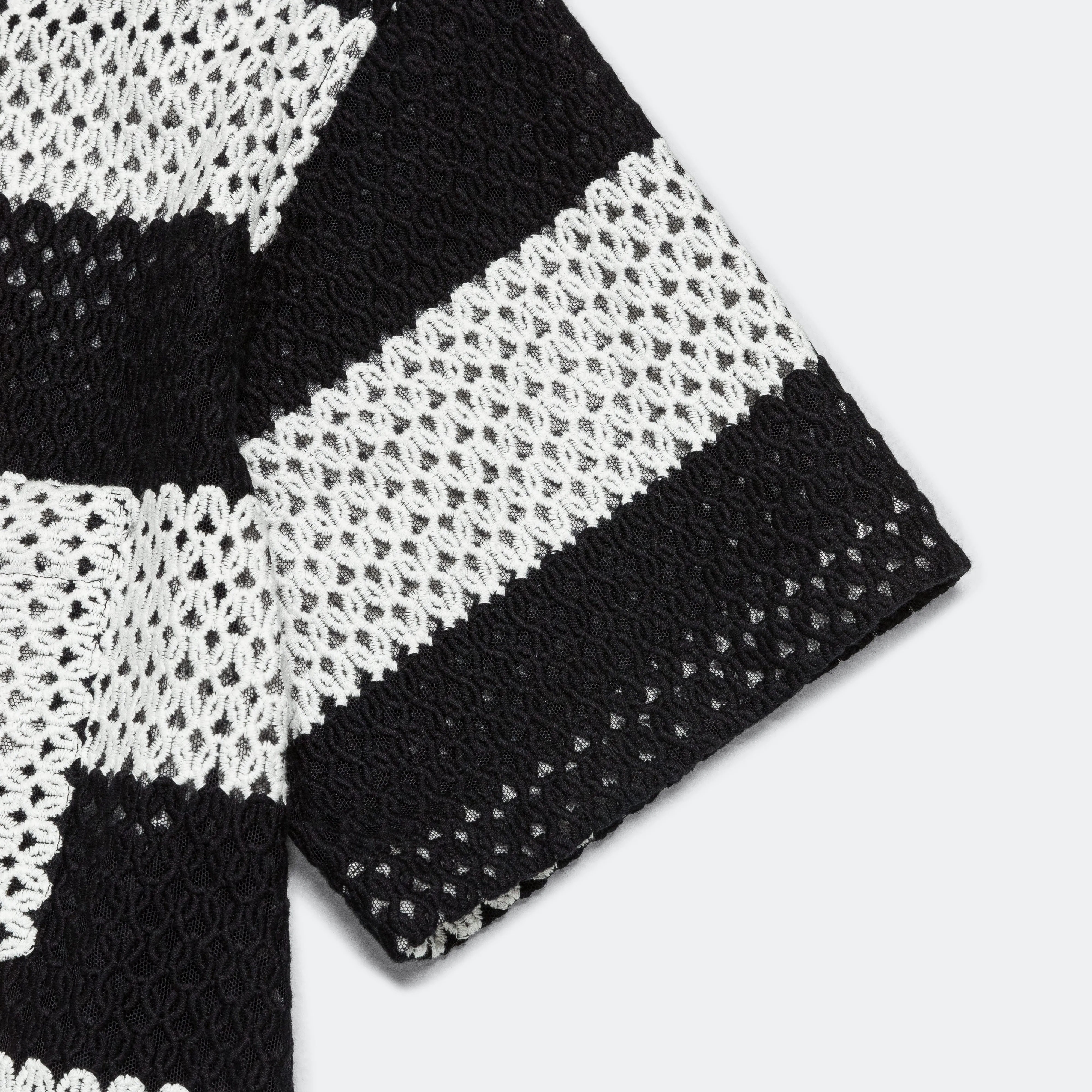 Camp Shirt Striped Lace - Black/White