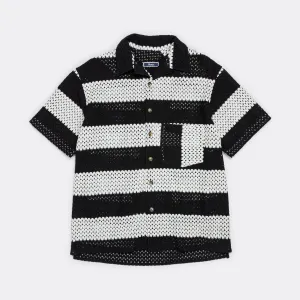 Camp Shirt Striped Lace - Black/White