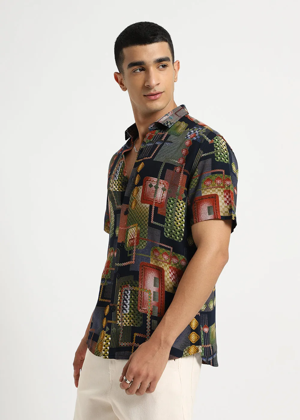 Geo Precision Feather shirt