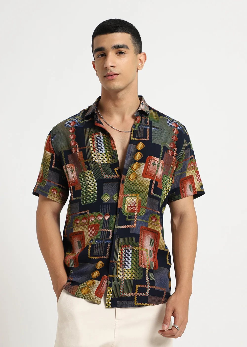 Geo Precision Feather shirt