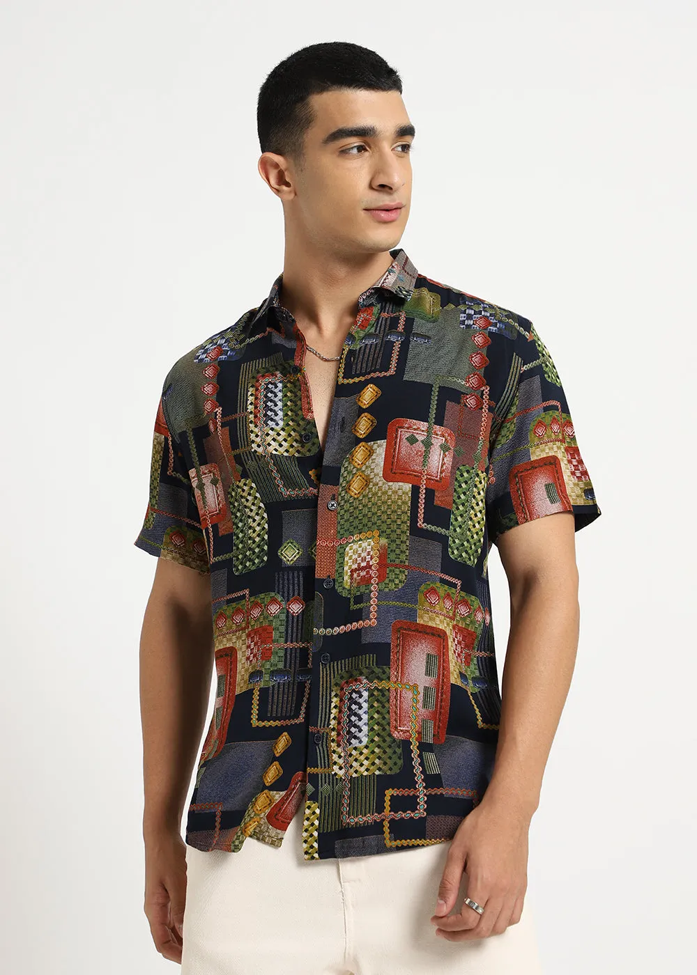 Geo Precision Feather shirt