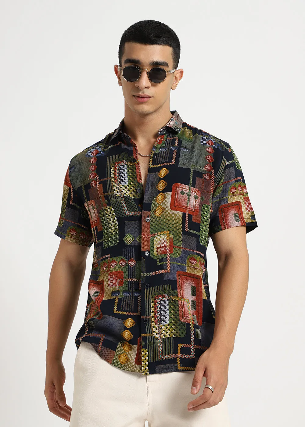 Geo Precision Feather shirt