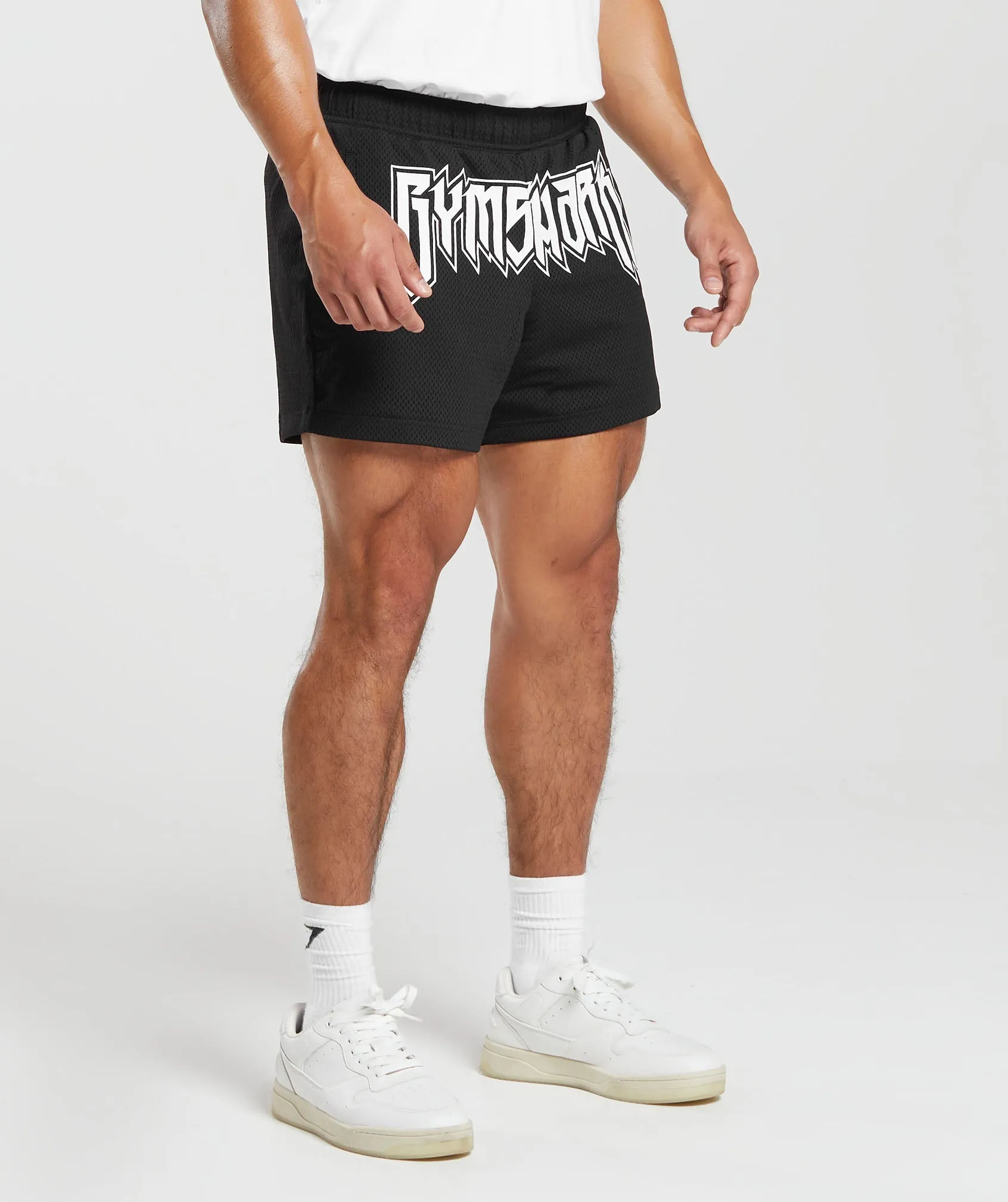 Gymshark Wordmark Mesh 5" Shorts - Black