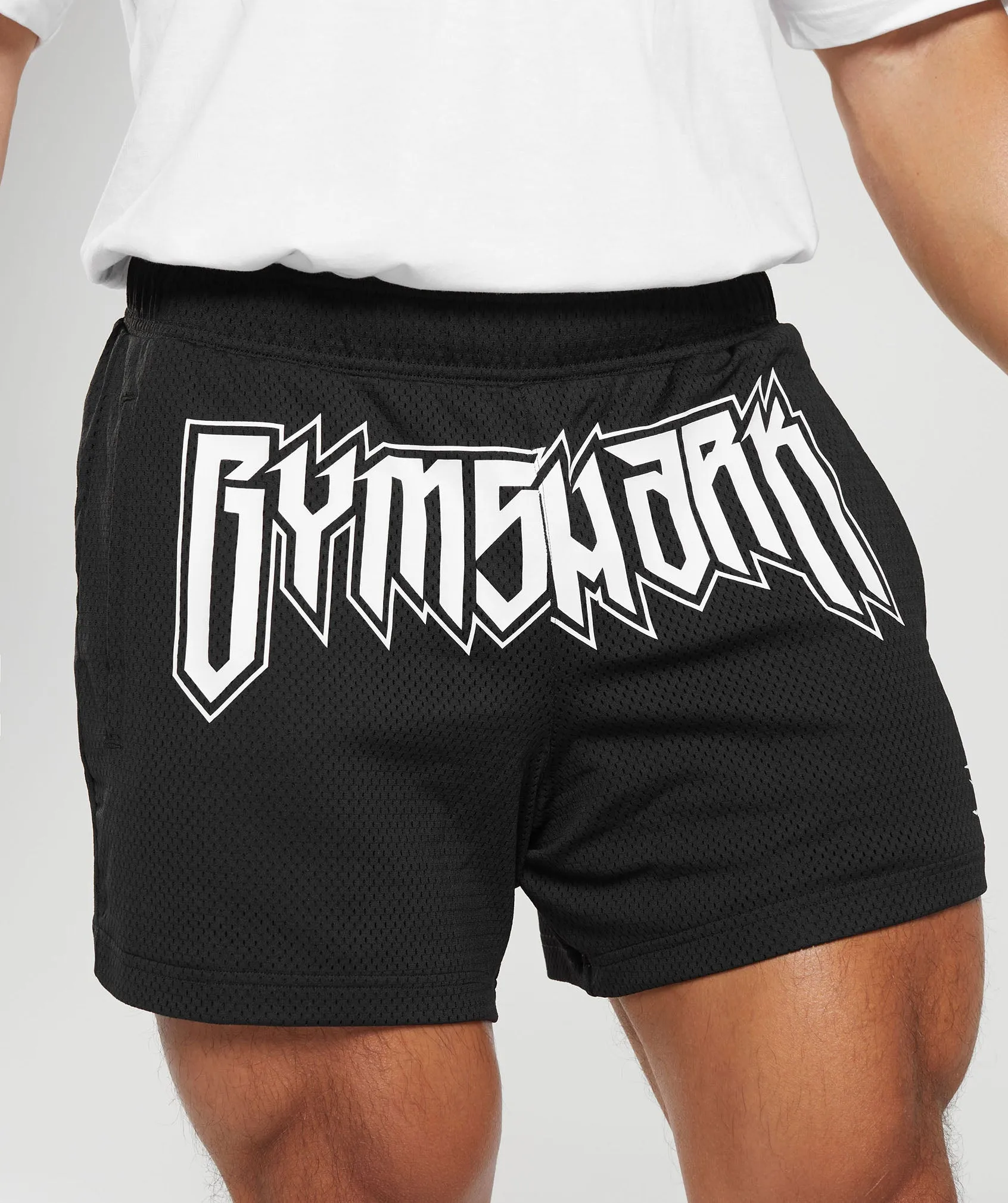 Gymshark Wordmark Mesh 5" Shorts - Black