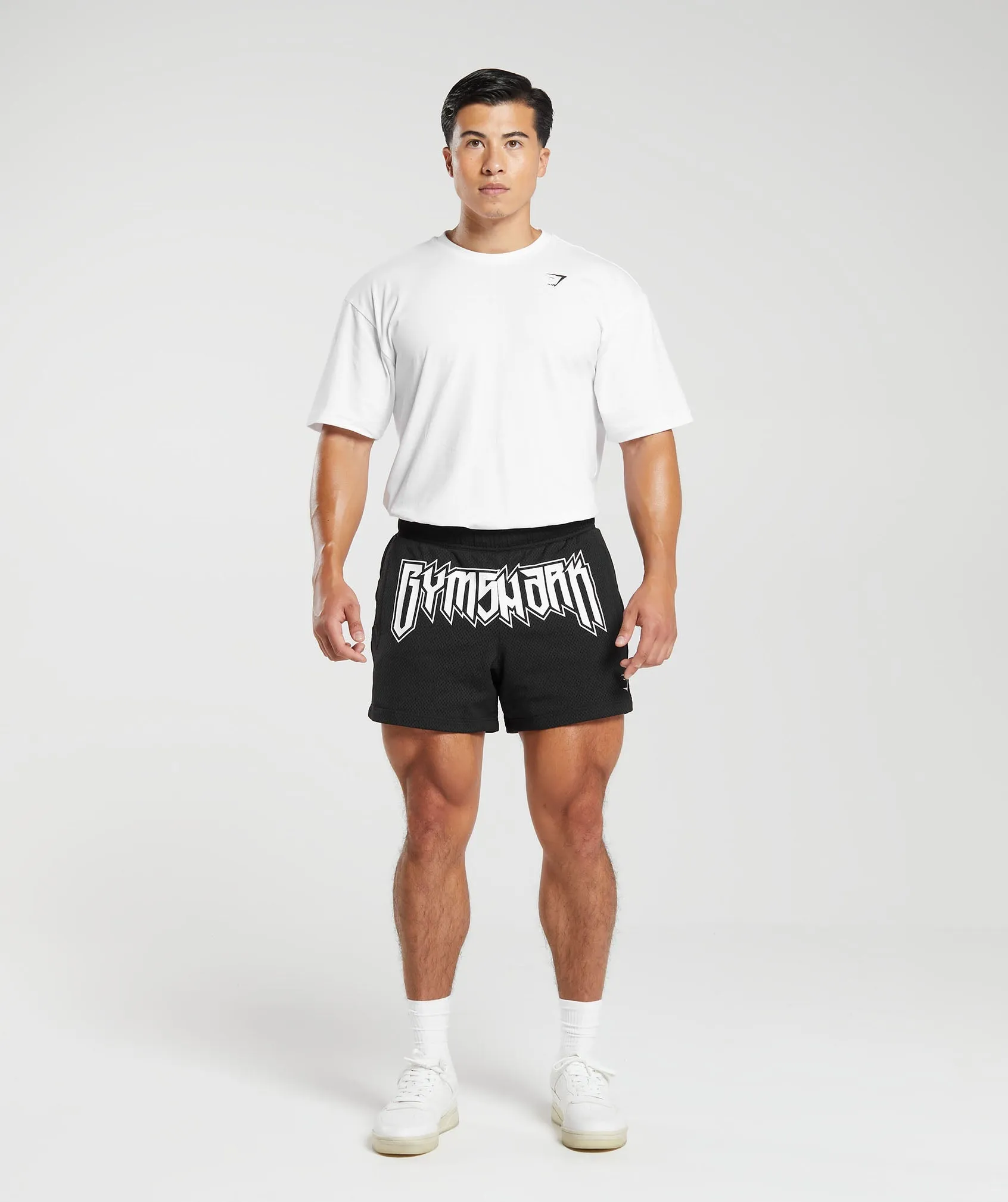 Gymshark Wordmark Mesh 5" Shorts - Black