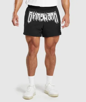 Gymshark Wordmark Mesh 5" Shorts - Black