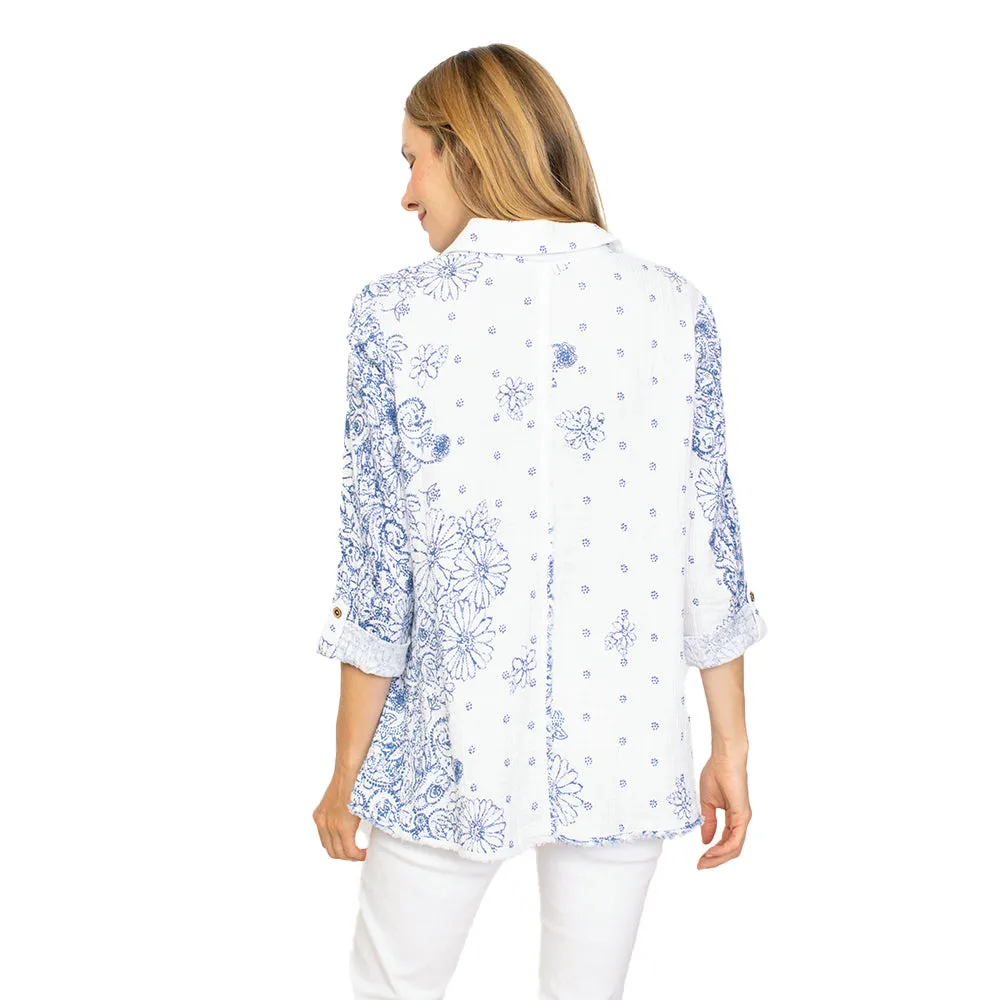 Habitat Floral Crinkled Cotton Shirt in Twilight - 76517-TW - Sizes XS & S Only!