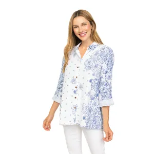 Habitat Floral Crinkled Cotton Shirt in Twilight - 76517-TW - Sizes XS & S Only!