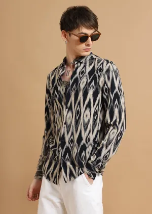 Ikat Black Feather Shirt