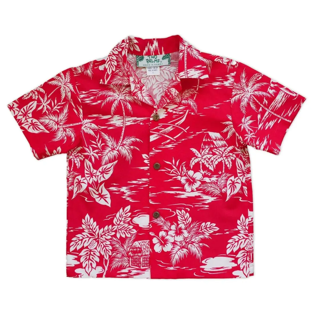 Island Red Hawaiian Boy Shirt