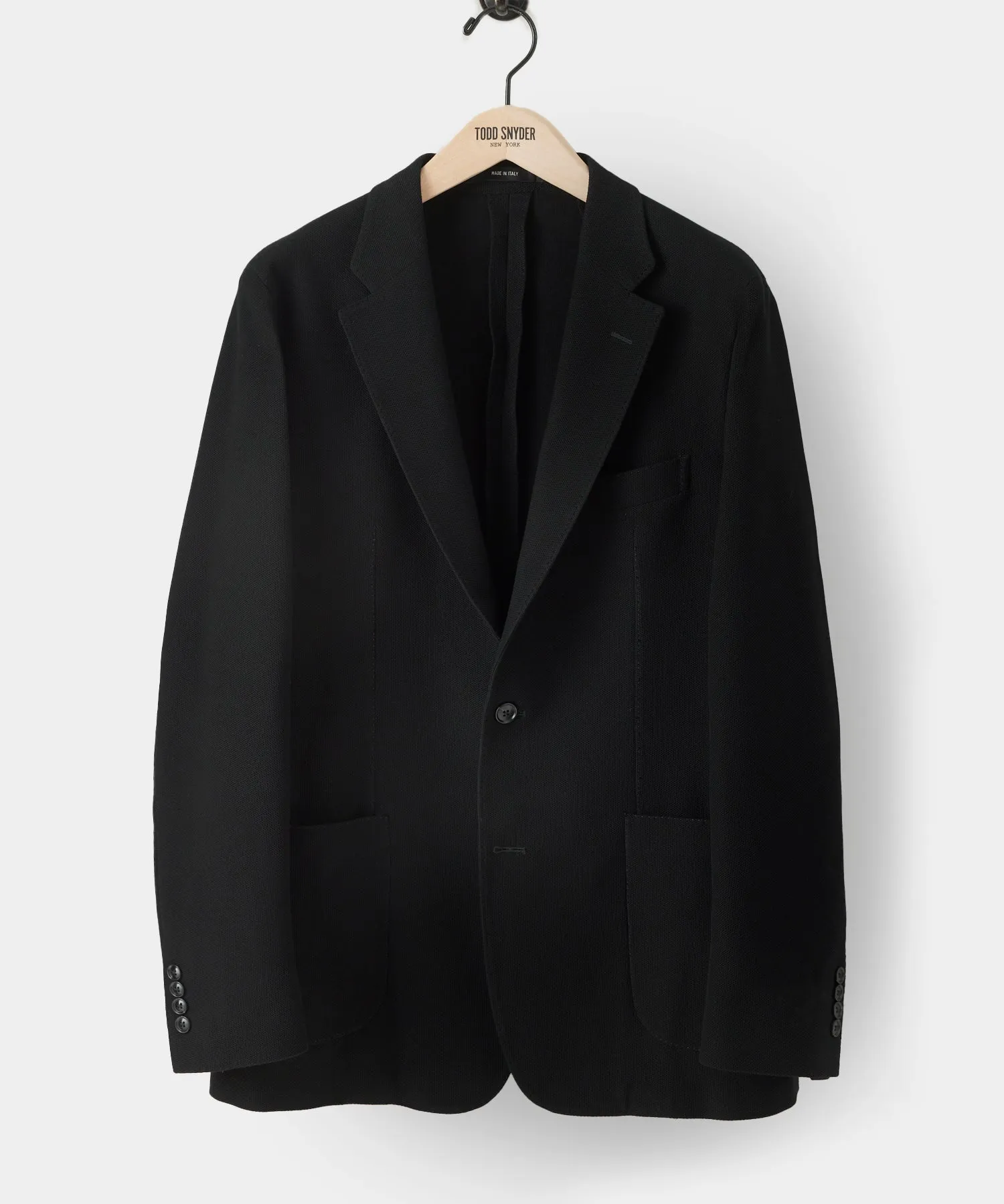 Italian Knit Sport Coat in Black