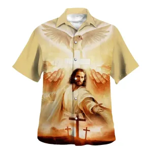 Jesus Christ Reaching Out Hand Hawaiian Shirts For Men And Women - Christian Hawaiian Shirt - Hawaiian Summer Shirts