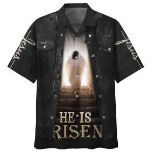 Jesus Leaving The Tomb Hawaiian Shirt - He Is Risen Hawaiian Shirts - Christian Hawaiian Shirt - Jesus Hawaiian Shirts