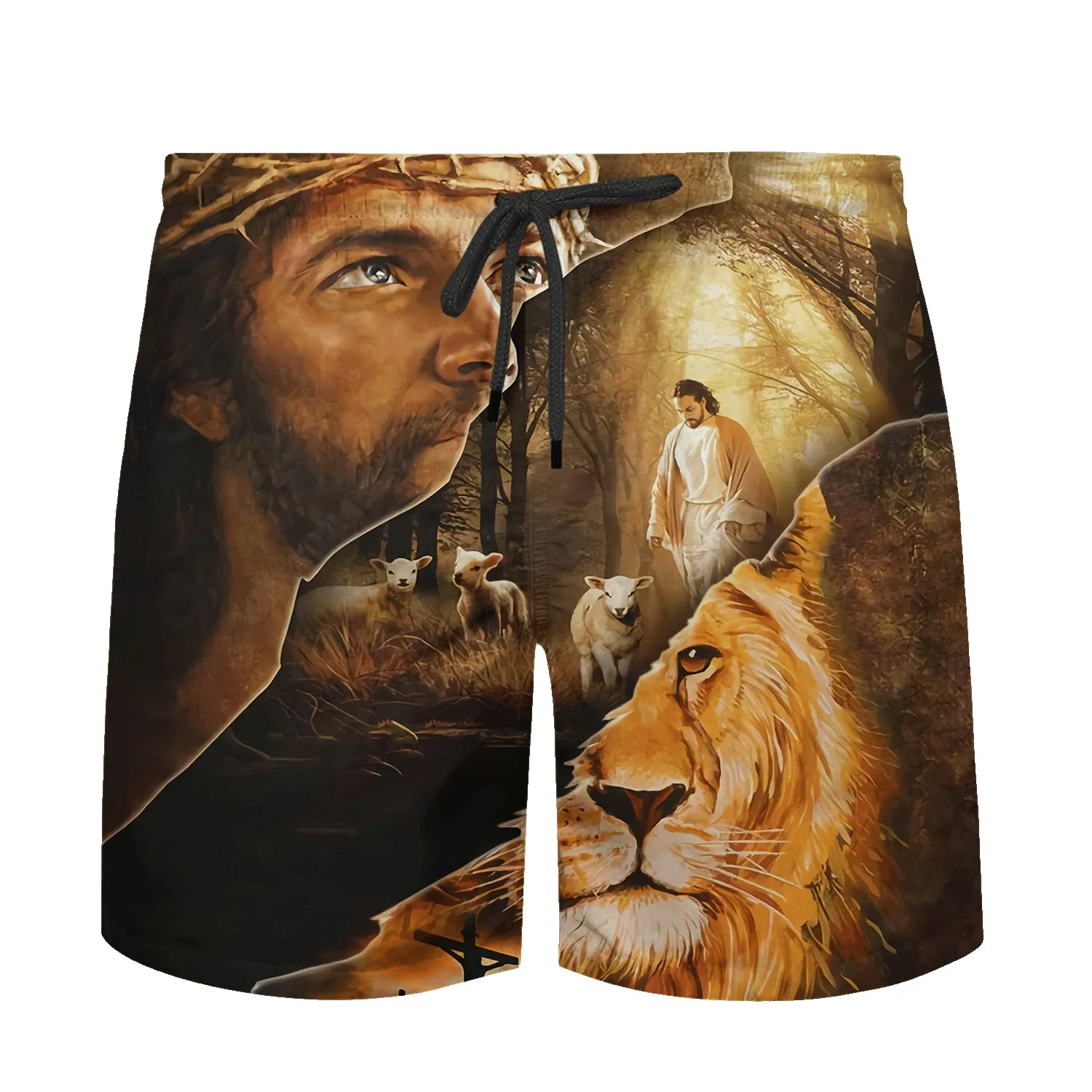 Jesus Lion Lamb Of God Hawaiian Shirts For Men - Christian Hawaiian Shirt - Hawaiian Summer Shirts