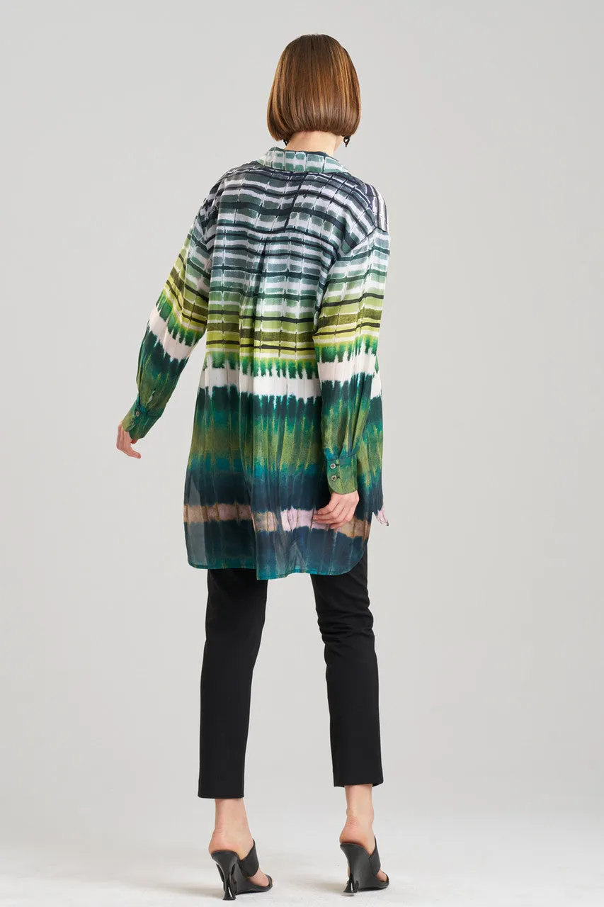 Lana Printed Obi Silk Oversized Shirt