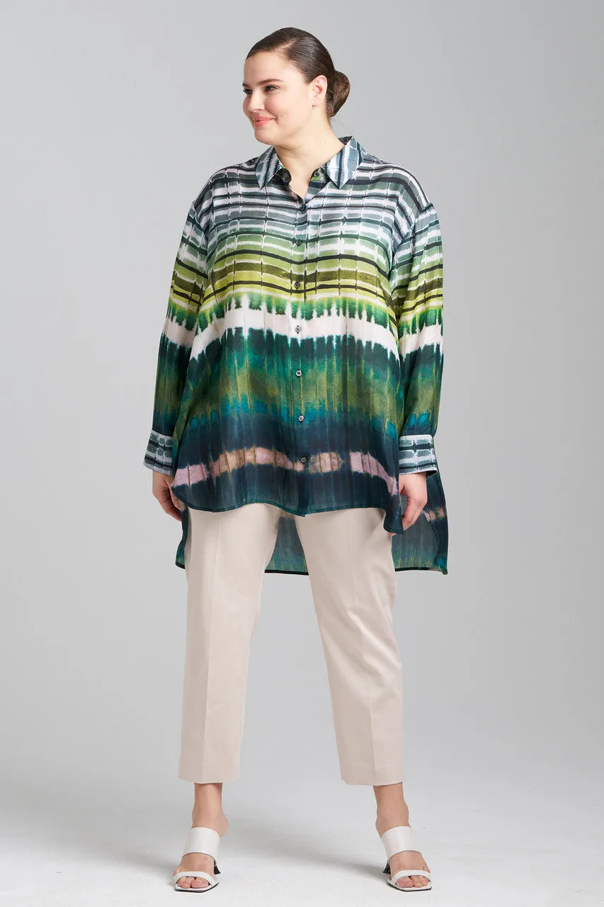 Lana Printed Obi Silk Oversized Shirt