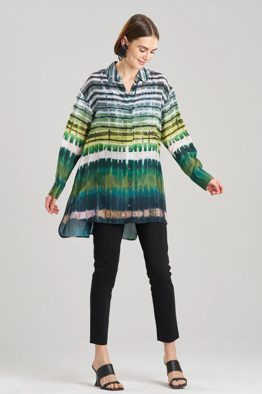 Lana Printed Obi Silk Oversized Shirt