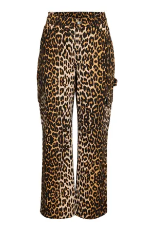 Leopard Print Cargo Jeans