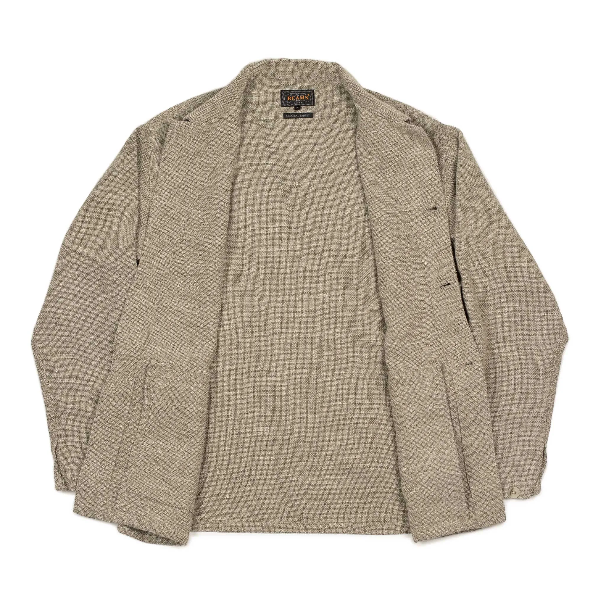 MIL chore coat in sand cotton linen canvas