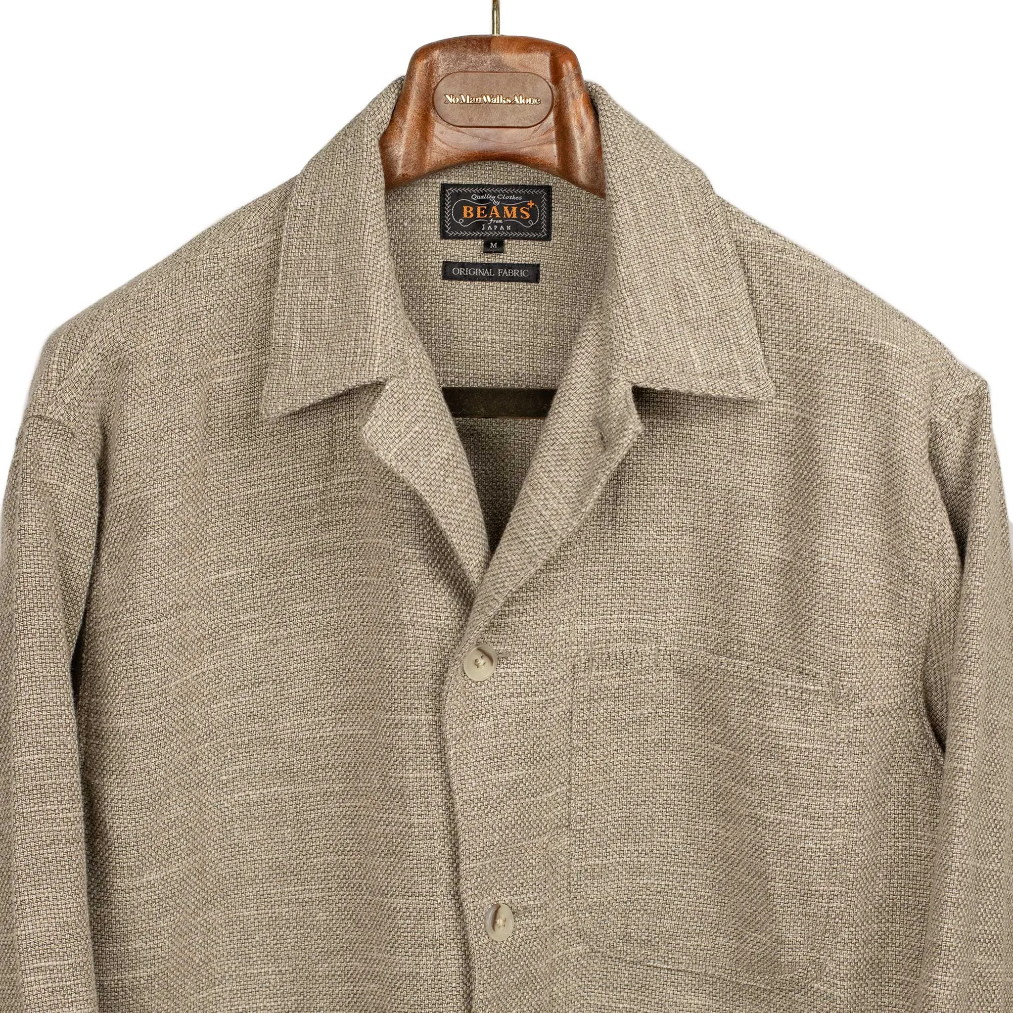 MIL chore coat in sand cotton linen canvas