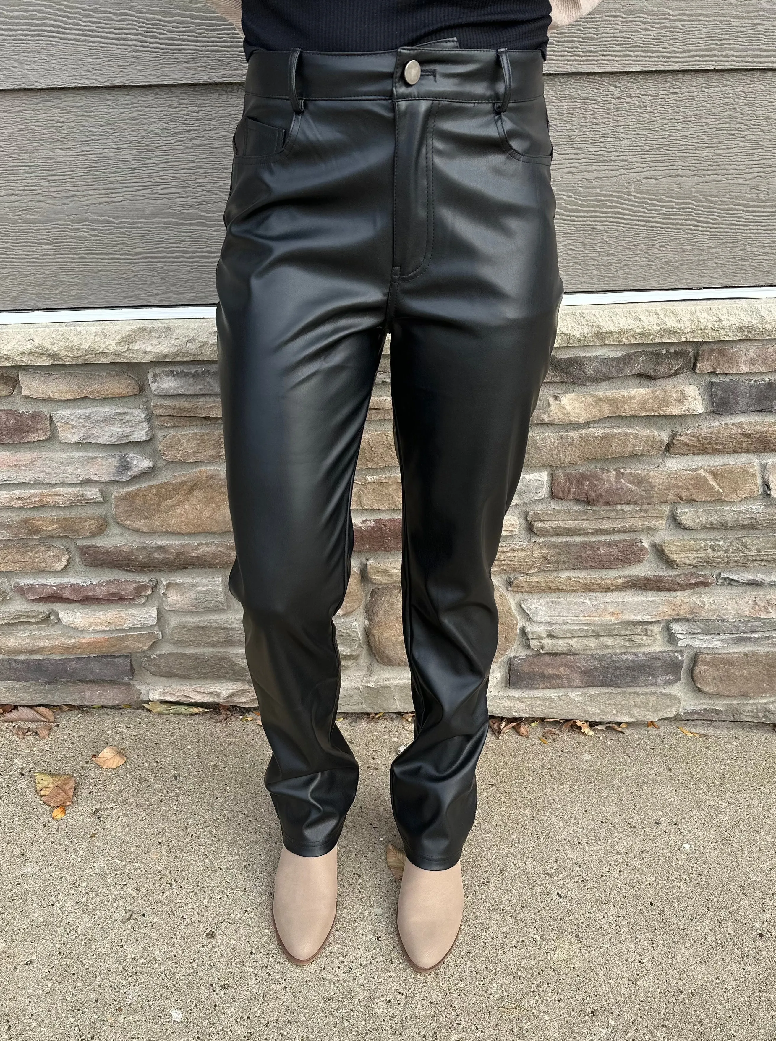 Mini Flare Faux Leather Pant (Dex)