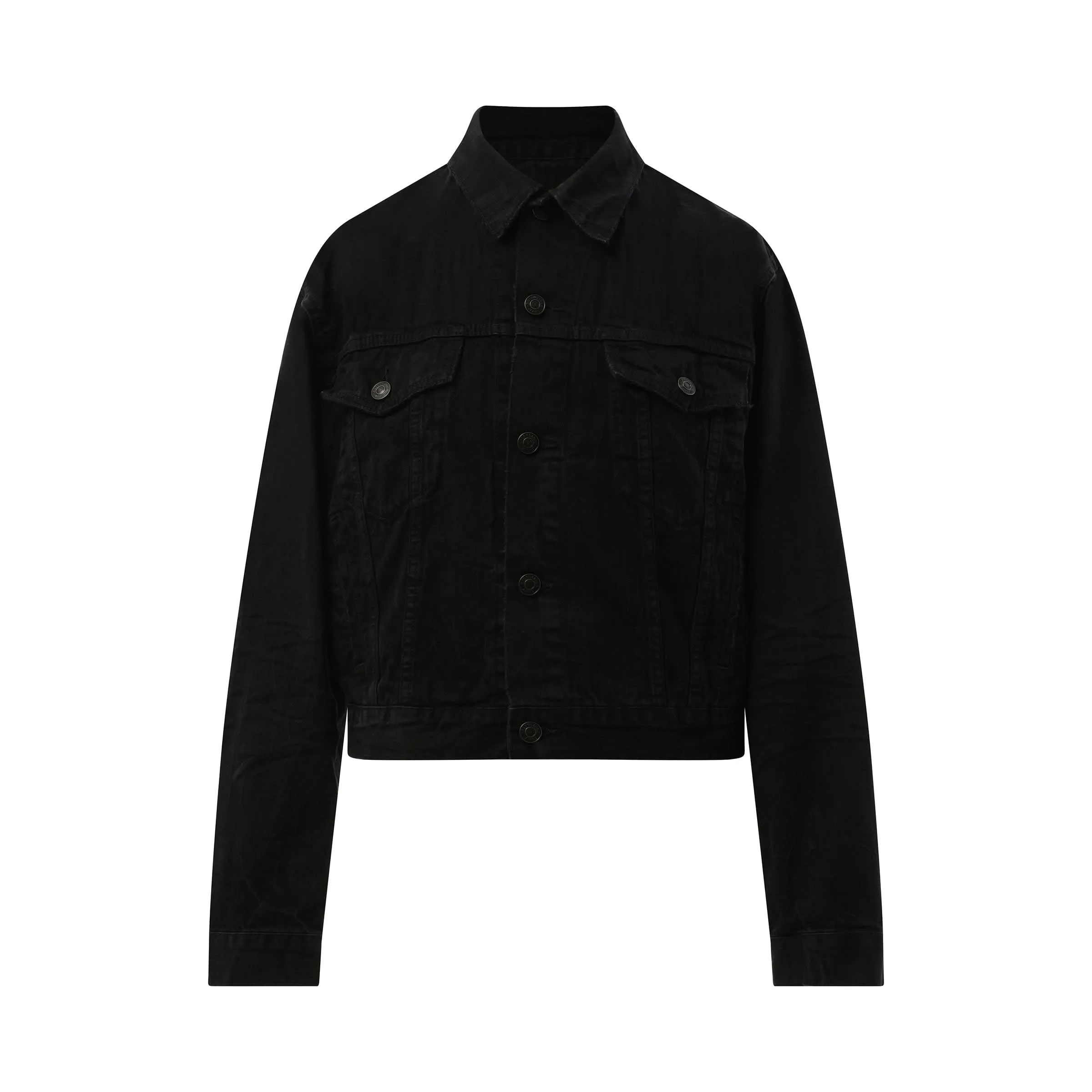 Small Fit Logo Denim Jacket in Black