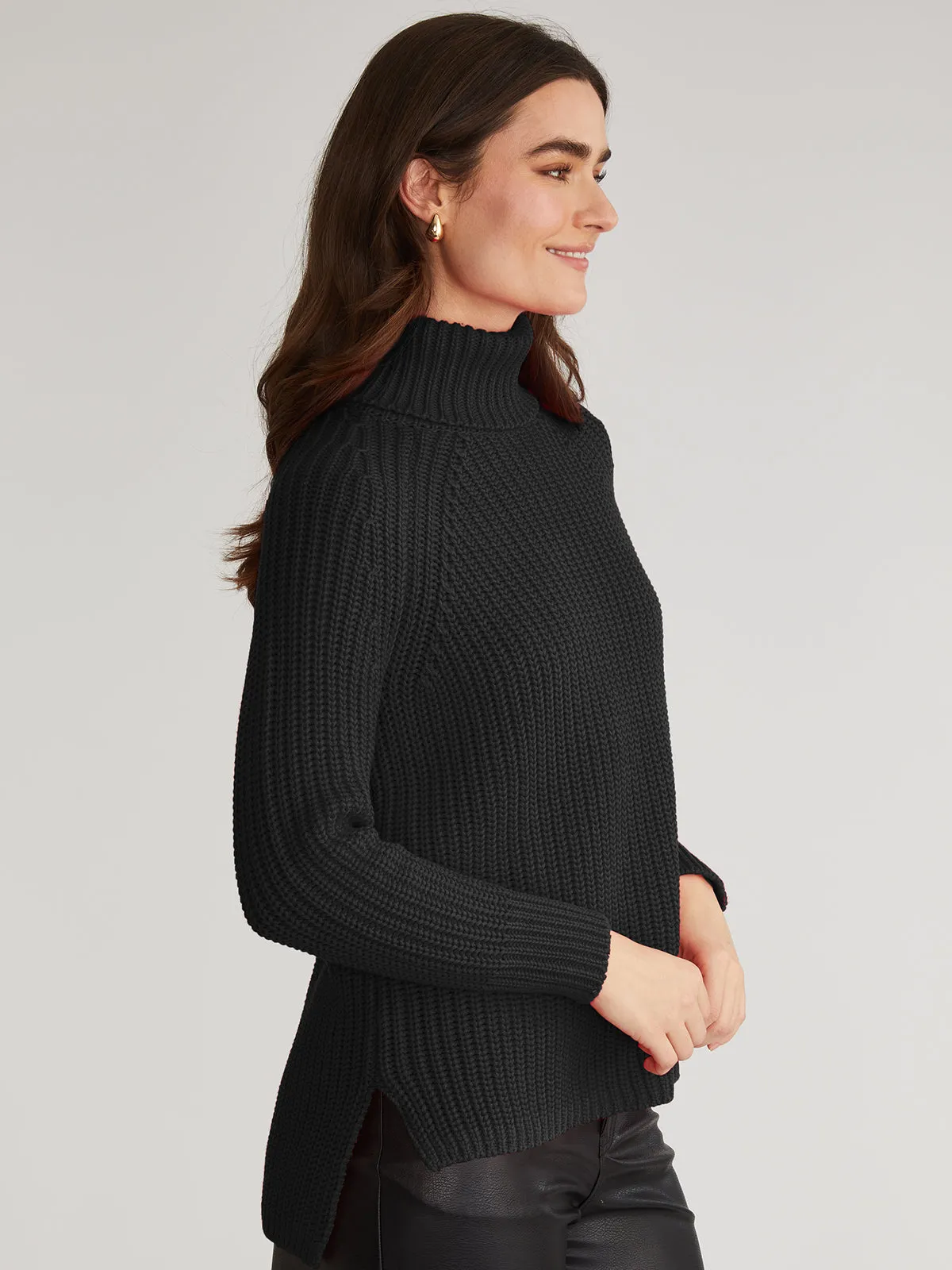 Stella: 100% Cotton Shaker Turtleneck Tunic