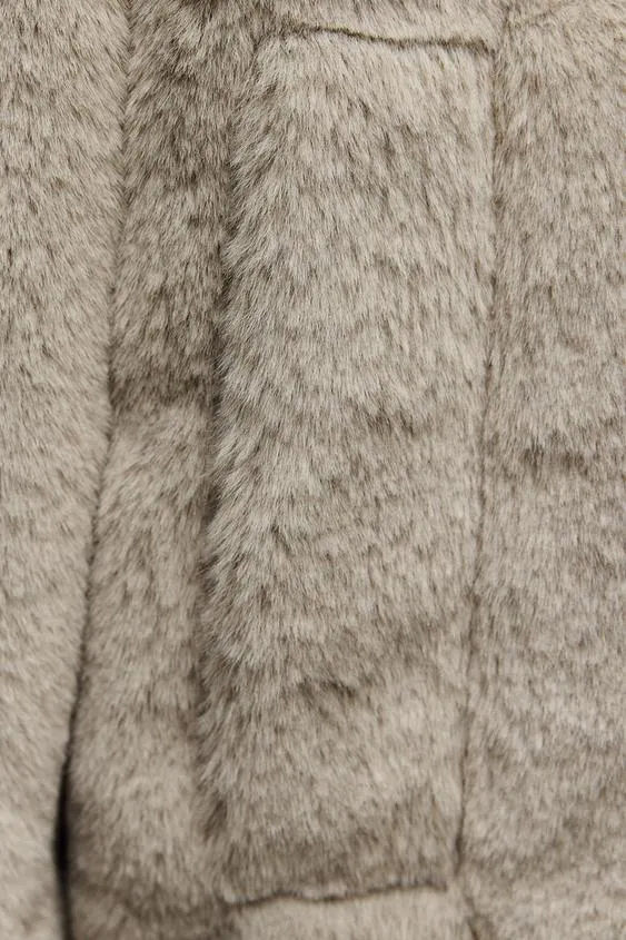 Thermal Lapeled Faux Fur Coat