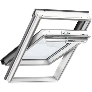 VELUX GGL FK04 2067 High Energy Efficiency Glazing White Painted Centre-Pivot Window (66 x 98 cm)