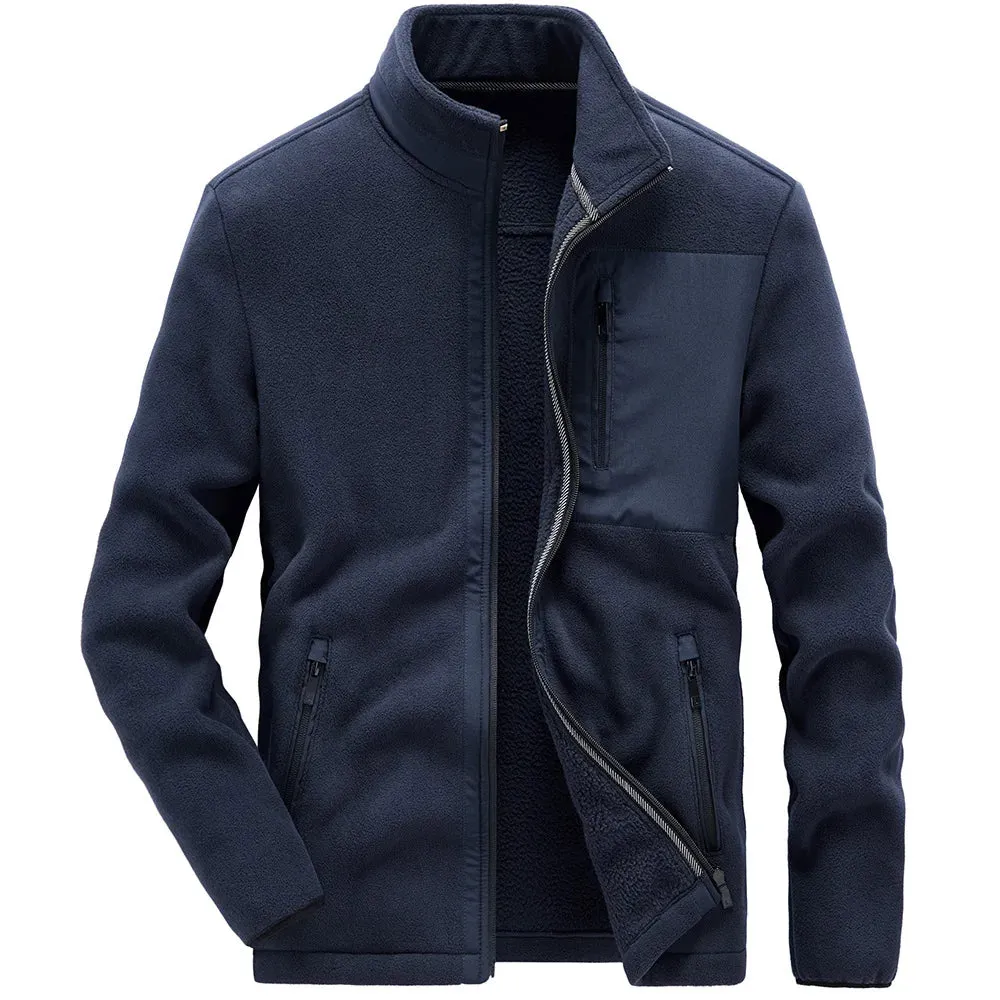 Wiaofellas  -  Men's Casual Fleece Warm Autumn Winter Jackets Fashion Stand Collar Cardigan Sweatershirt Sportwear Men Jacket Coats MY245