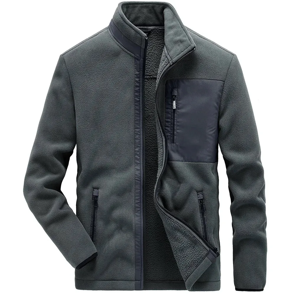 Wiaofellas  -  Men's Casual Fleece Warm Autumn Winter Jackets Fashion Stand Collar Cardigan Sweatershirt Sportwear Men Jacket Coats MY245