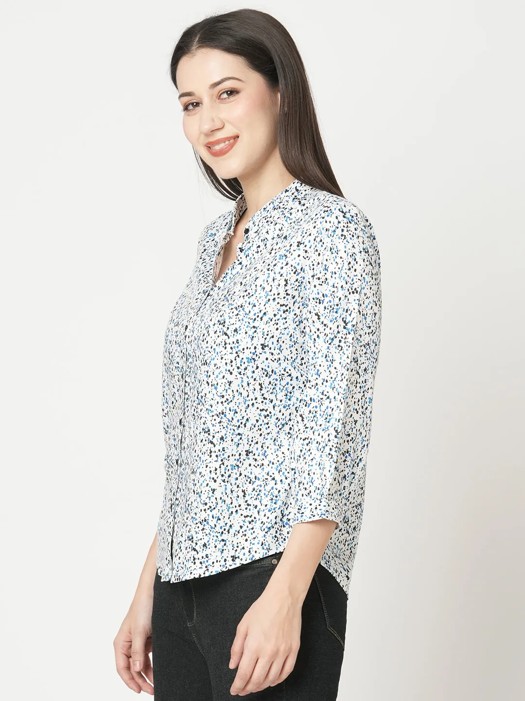 Women Slim Fit Galaxy Print Printed Shirt