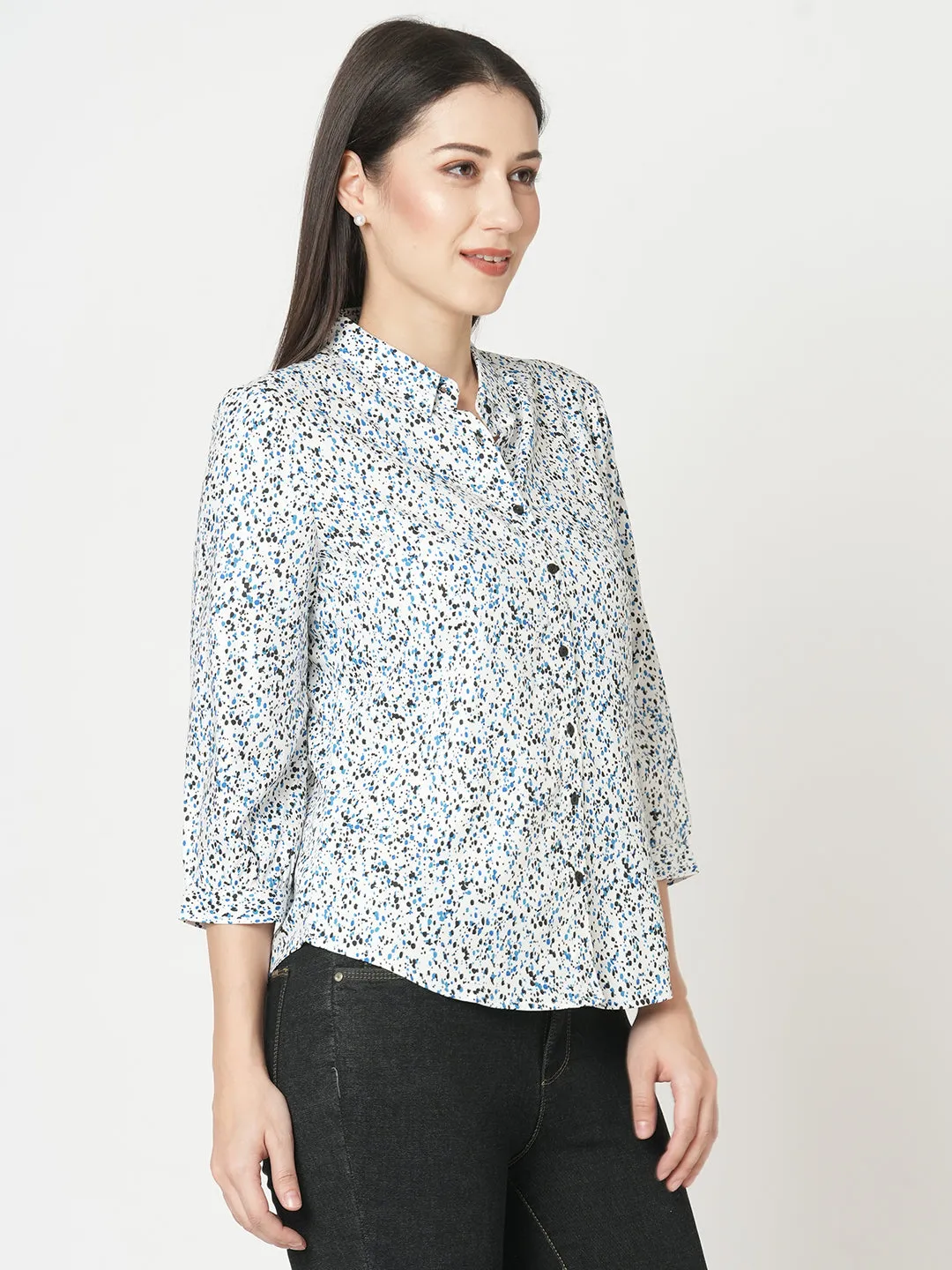 Women Slim Fit Galaxy Print Printed Shirt