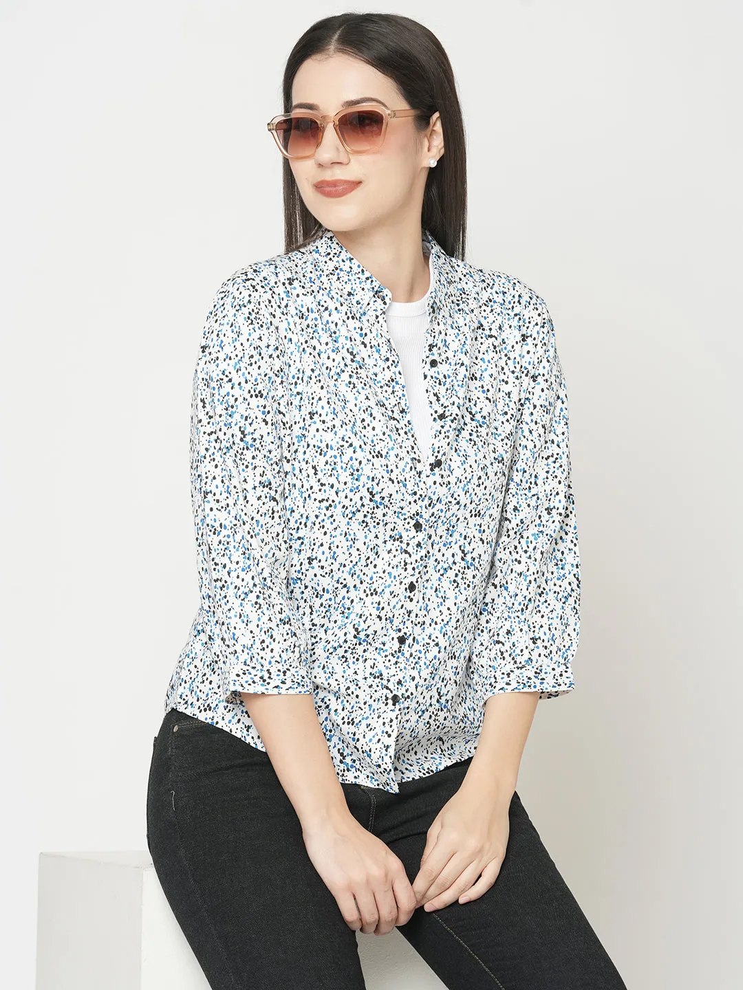 Women Slim Fit Galaxy Print Printed Shirt