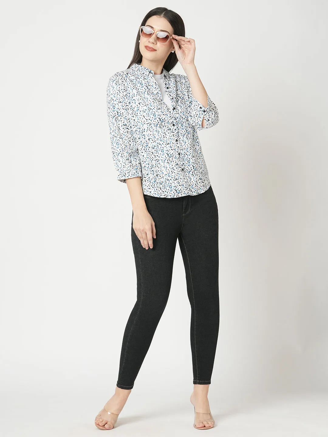 Women Slim Fit Galaxy Print Printed Shirt