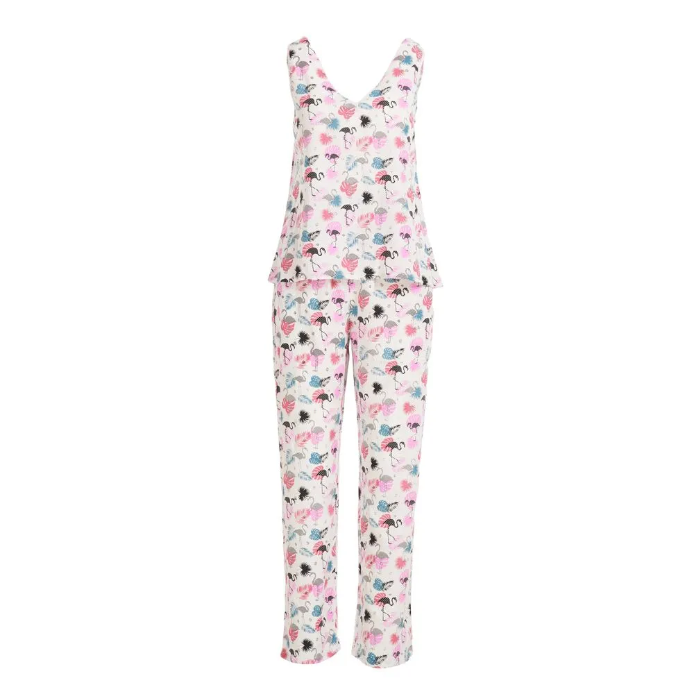 Women summer pajama set Flamingo top   Pants